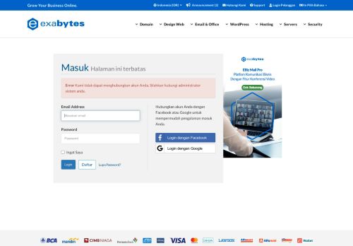 
                            1. Area Pelanggan - PT. EXABYTES NETWORK INDONESIA