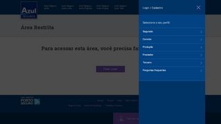 
                            9. Área Restrita: Faça seu Login | Azul Seguros