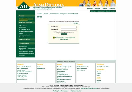 
                            3. Area riservata (solo per le scuole aderenti) - Almadiploma