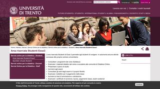 
                            2. Area riservata Studenti Esse3 | UniTrento - Unitn