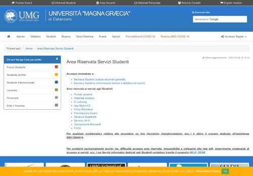 
                            13. Area Studenti - Università degli Studi 