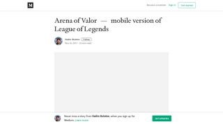 
                            5. Arena of Valor — mobile version of League of Legends - Medium