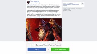 
                            6. Arena of Valor - #NewUpdate Facebook Users: Before logging ...