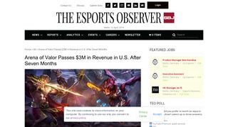 
                            8. Arena of Valor Passes $3M in Revenue in U.S. After Seven Months ...