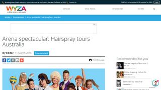 
                            7. Arena Spectacular: Hairspray Tours Australia - WYZA Australia