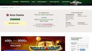 
                            12. ▷ Ares Casino Testbericht / Erfahrung / Bonus Angebot ...