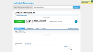 
                            3. arex.sfaonline.in at WI. Login - ERPvNext - Website Informer