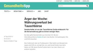 
                            4. Ärger der Woche: Währungsverlust bei Tauschbörse - Artikel - www ...