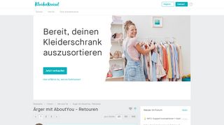 
                            5. Ärger mit AboutYou - Retouren » Forum - Kleiderkreisel