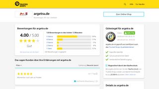 
                            8. argetra.de Bewertungen & Erfahrungen | Trusted Shops