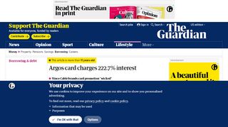 
                            10. Argos payment card charges 222.7% interest | Money | The Guardian