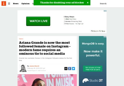 
                            11. Ariana Grande is now the most followed female on Instagram - modern ...