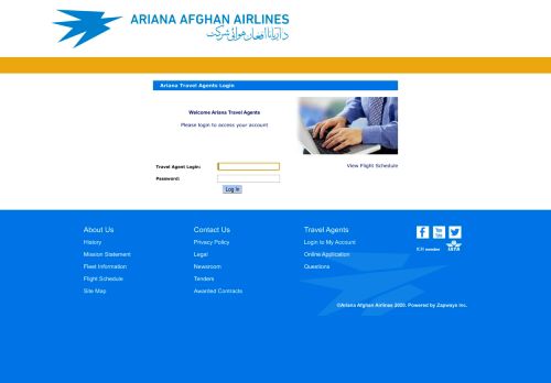 
                            7. Ariana - Travel Agents Login - Ariana Afghan Airlines