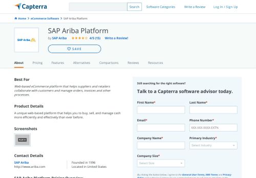 
                            13. Ariba Commerce Cloud Reviews and Pricing - 2019 - Capterra