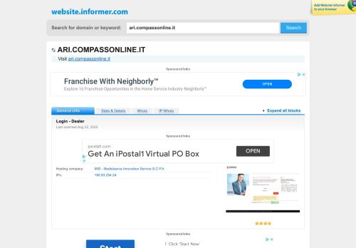 
                            6. ari.compassonline.it at WI. Login - Dealer - Website Informer