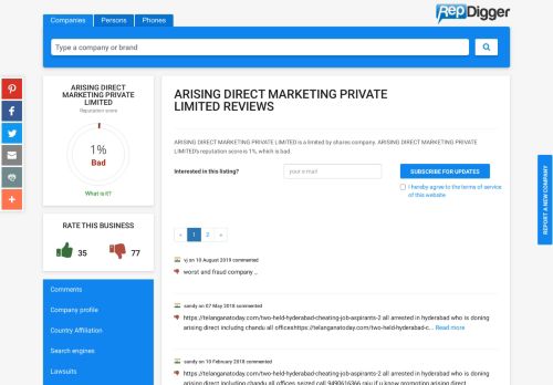 
                            3. ARISING DIRECT MARKETING PRIVATE LIMITED - 20 Reviews, 1 ...