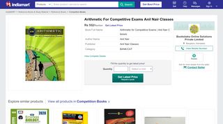 
                            10. Arithmetic For Competitive Exams Anil Nair Classes at Rs 552 ...