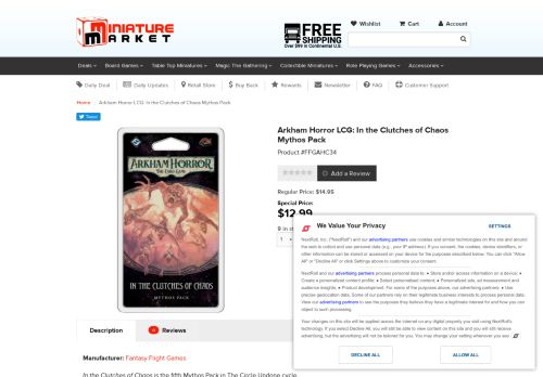 
                            13. Arkham Horror LCG: In the Clutches of Chaos Mythos Pack (Preorder)