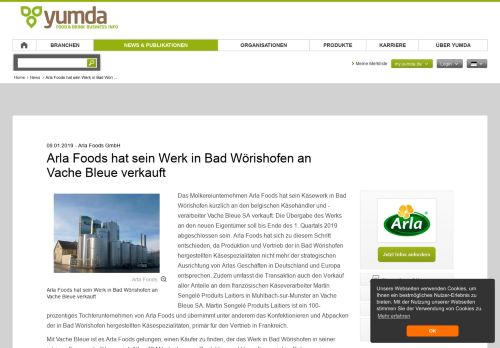 
                            11. Arla Foods hat sein Werk in Bad Wörishofen an Vache Bleue verkauft -