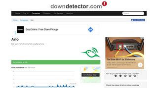 
                            7. Arlo down? Current problems and outages | Downdetector