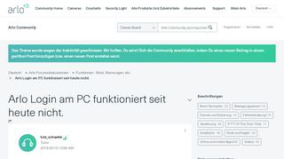 
                            7. Arlo Login am PC funktioniert seit heute nicht. - Arlo Communities