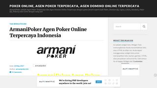 
                            5. ArmaniPoker Agen Poker Online Terpercaya Indonesia – Poker ...