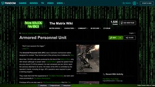 
                            13. Armored Personnel Unit | Matrix Wiki | FANDOM powered by Wikia