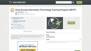 
                            1. Army Europe Information Technology Training Program (AEITT)