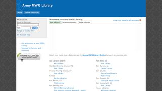 
                            1. Army MWR Library