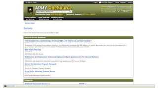 
                            6. Army OneSource: Survey