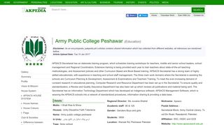 
                            12. Army Public College Peshawar - Profile, Mission, & Contact ...