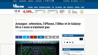 
                            9. Arnaque : attention, l'iPhone, l'iMac et le Galaxy S6 à 1 euro n'existent ...