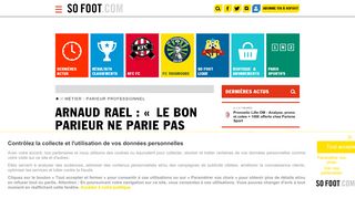 
                            12. Arnaud Rael : « Le bon parieur ne parie pas tous les jours » - Interviews