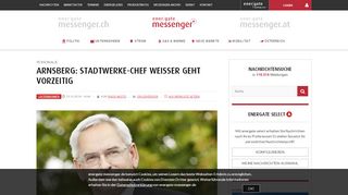 
                            13. Arnsberg: Stadtwerke-Chef Weißer geht vorzeitig - Energate Messenger