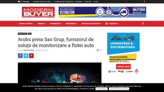 
                            12. Arobs preia Sas Grup, furnizorul de soluții de monitorizare a flotei ...