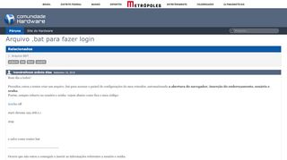 
                            3. Arquivo .bat para fazer login - Hardware.com.br