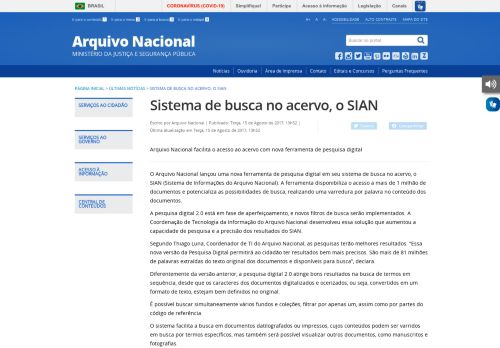 
                            3. Arquivo Nacional - Sistema de busca no acervo, o SIAN