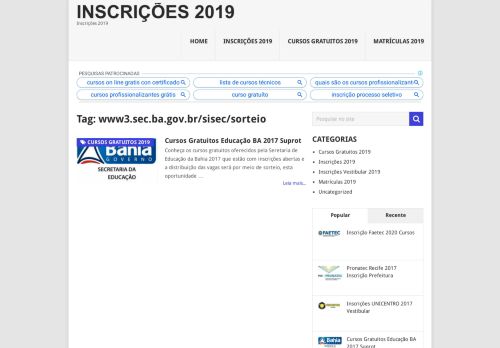 
                            11. Arquivos www3.sec.ba.gov.br/sisec/sorteio - Inscrições 2019