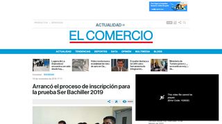 
                            9. Arrancó el proceso de inscripción para la prueba Ser Bachiller 2019 ...