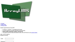 
                            9. ArrayLIMS Login