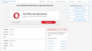 
                            2. Arris CM550A Default Router Login and Password - Clean CSS