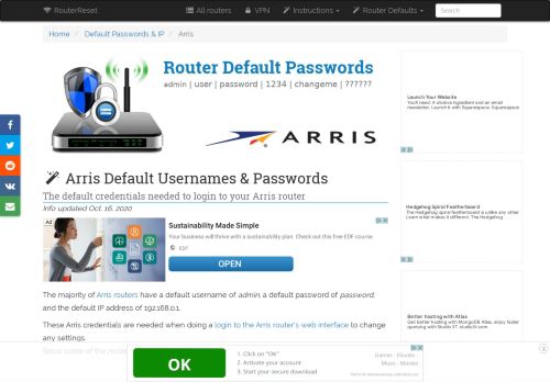 
                            6. Arris Default Password, Login & IP List (updated February 2019 ...