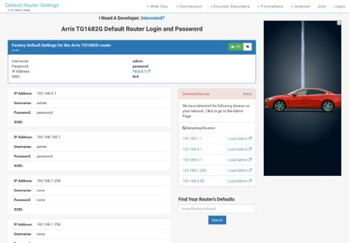 
                            13. Arris TG1682G Default Router Login and Password - Clean CSS