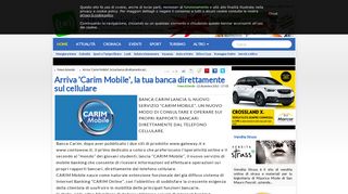 
                            6. Arriva 'Carim Mobile', la tua banca direttamente sul cellulare | altarimini.it