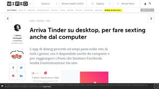 
                            8. Arriva Tinder su desktop, per fare sexting anche dal computer - Wired