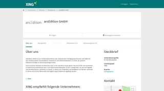 
                            11. arsEdition GmbH als Arbeitgeber | XING Unternehmen