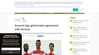 
                            11. Arsenal sign global data agreement with Acronis - SportsPro Media