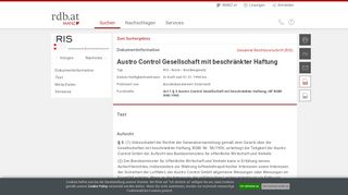 
                            10. Art 1 § 3 Austro Control Gesellschaft mit beschränkter Haftung: RDB ...