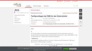 
                            8. Art 1 Tarifgrundlagen der ÖBB für den Güterverkehr: RDB ... - Manz