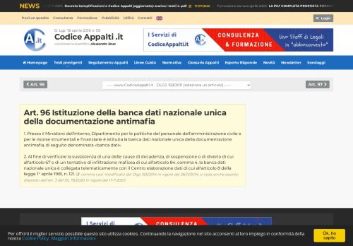 
                            10. Art. 96 Istituzione della banca dati nazionale unica della ...